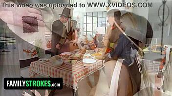 Stepdaughter's short skirt teases during Thanksgiving family gathering