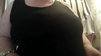 video clip from june 4, 2016 showing bbw with big boobs and nipples playing with rubber toys