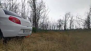 sweetlight couple enjoys outdoor sex