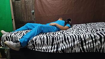 Sexy Mother-In-Law Airs Out Her Hot Pussy Smell While Waiting In Bed To Go To Work As A Nurse Homemade Porn Free