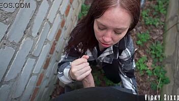 feeling risky with a mouthful behind garages