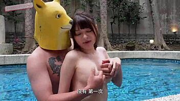 Pool Passion with Doggy Boyfriend Bent Over Fucking