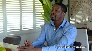 Milf and teen share big black cock! Threesome!