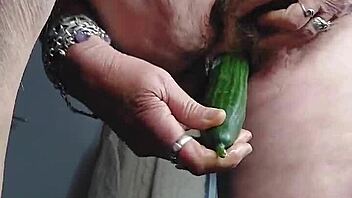 oma plays with cucumber in private scene