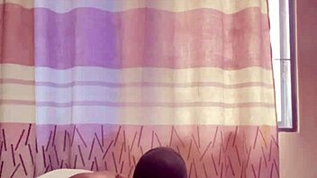 Big ebony woman enjoys solo pleasure softly