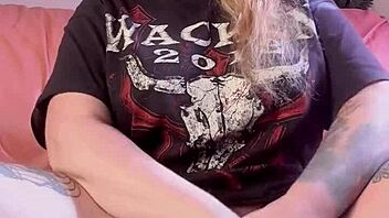 girl moans while using huge dildo to orgasm