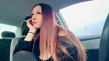 Italian MILF Artemisia Love Smokes And Flashes Her Big Tits In Car?