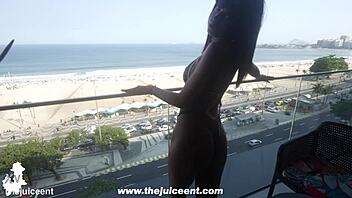 brazilian babe introduced to big black cock outdoors 😍