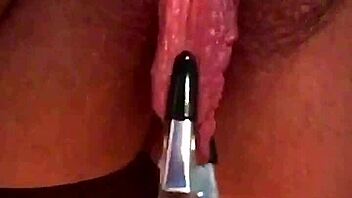 Big Pink Pussy Lips Stretched With Weights?