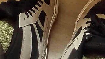 friend trashes my sneakers for fun