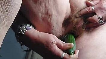 oma plays with cucumber in private scene