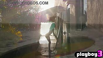 I love exposing my sexy small tits and ass during hot outdoor posing as a milf