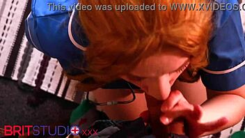British redhead nurse sucks patient's cock!