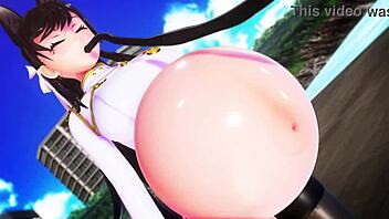 girl inflated like a balloon