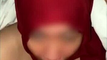 Feeling passion in tight pussy with big dick under red hijab