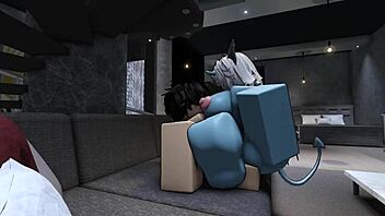 havin rough roblox sex wit hot demon, ridin cowgirl, assfuckin, creampie, cum in mouth