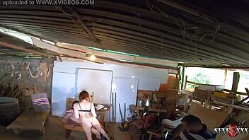 Luara's first orgasm backstage