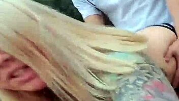 bent over doggystyle fucking ends in public outdoor cumshot facial