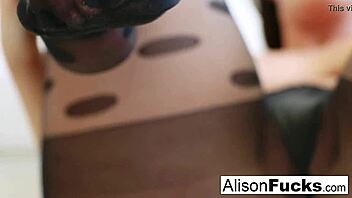 Alison Tyler Uses Her Long Legs To Tease Off Her Stockings