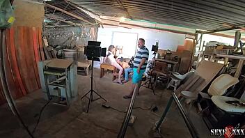 Luara's first orgasm backstage