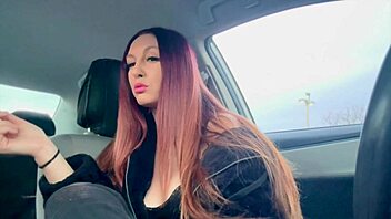 Italian MILF Artemisia Love Smokes And Flashes Her Big Tits In Car?