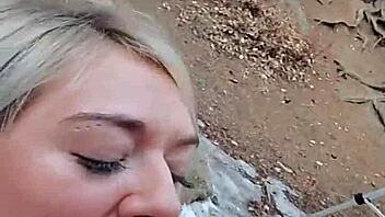 bent over doggystyle fucking ends in public outdoor cumshot facial