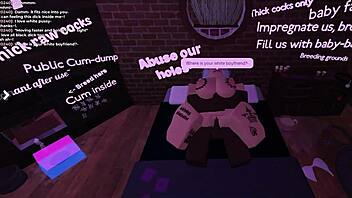 Using a big black cock slut at my place in Roblox