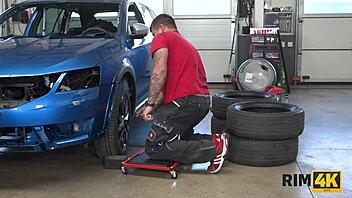 Can You Believe This Latina Milf Licks Anus In The Car Repair Shop?