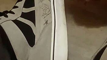 friend trashes my sneakers for fun