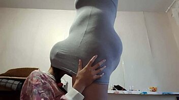 My shy stepdaughter gives me cunnilingus under my dress. Lesbian illusion girls scene unfolds