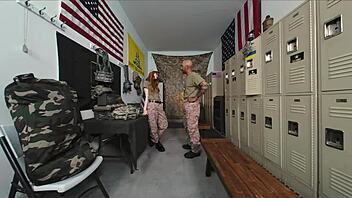 On Army Day, Scarlett Mae and Scarlet Skies teamed up for a thrilling threesome adventure filled with costumes and group action.