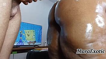 Ebony BBW MILF Takes Intense BBC Standing Doggystyle Backshots