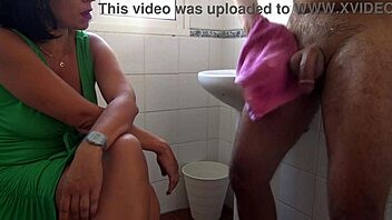 Taboo Stepmother Watches Stepson Piss