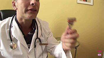 This fuckable skinny blonde bitch got cured and screwed by this hung doctor