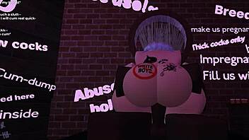 Using a big black cock slut at my place in Roblox