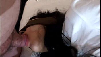 Shy And Submissive Teen 18+ Sucking And Fucking While Tightly Bound And Blindfolded.