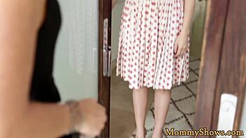 Horny milf mother in law scissoring with stepdaughters