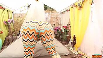 Marcy Diamond shows off her big butt in sensual lesbian scene with licking.