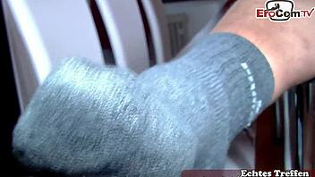 Short-haired mature German blonde MILF tries taboo family sex in retro setting