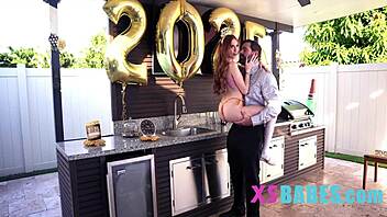 tiny slut takes massive cock on new year's eve