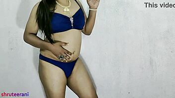 Watch Indian shemale in blue bikini crossdressing and fucking?