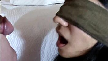 Shy And Submissive Teen 18+ Sucking And Fucking While Tightly Bound And Blindfolded.