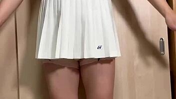 Tennis girl forced with embarrassing underwear and anal plug nipple training!