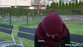 Afghan beauty pays to fuck my big cock in public.