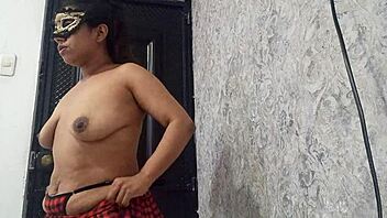 Exotic Dancer Warms Up Her Open Pussy.