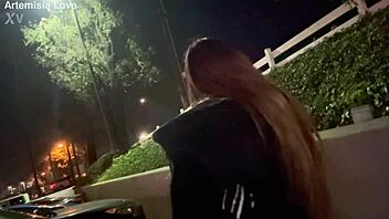 That Italian milf Artemisia Love teases with her long hair during an outdoor smoking solo