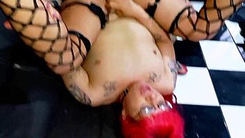 Redhead trans woman shares intimate moments with her partner