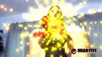 Terra Mizu takes off her shoes and teases her body in lingerie