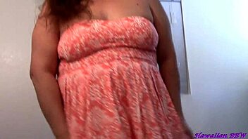 naughty bbw housewife doing striptease naked