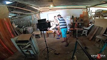 Luara's first orgasm backstage